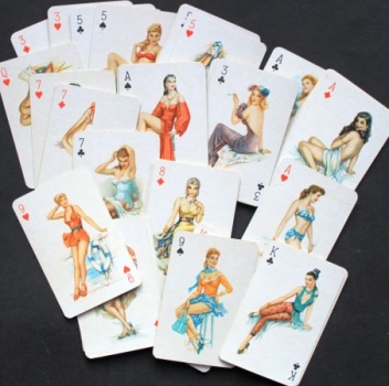 Darling "Pin-up Playing cards" 1955 Skat game in original box (9828)